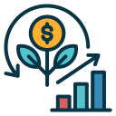 Icono de software MLM enfocado en crecimiento para marcas de belleza