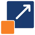 Icono visual que representa la competencia de marca y estrategias de diferenciación
