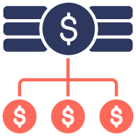 Diagram showing complex commission and payment flow between agents and brokers